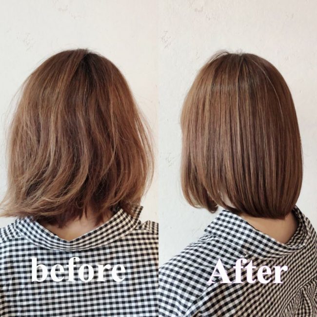 ビフォアフター縮毛矯正